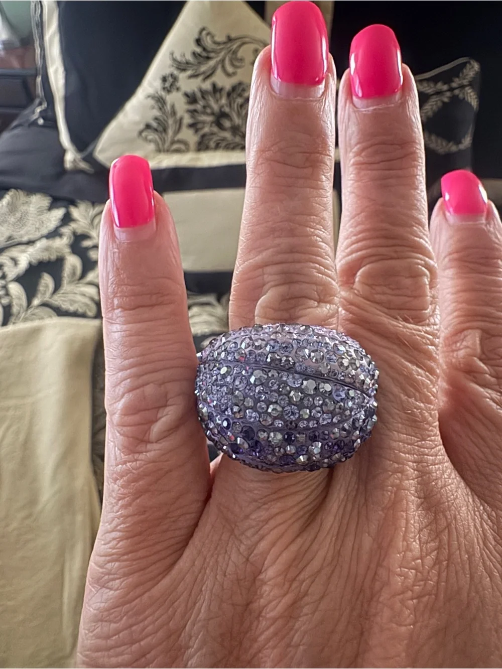 Swarovski Purple Pave Crystal Dome Ring